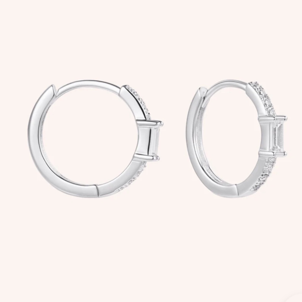 Sterling Silver Huggies - Picture 6 of 7
